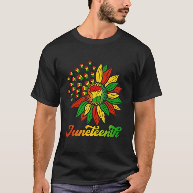 Junenth Schwarz Amerikanisch Juni 1865 T-Shirt (Vorderseite)