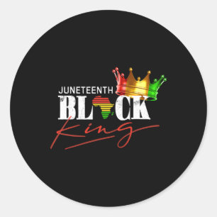 Juneteente Black King American Men Boys Bl Runder Aufkleber