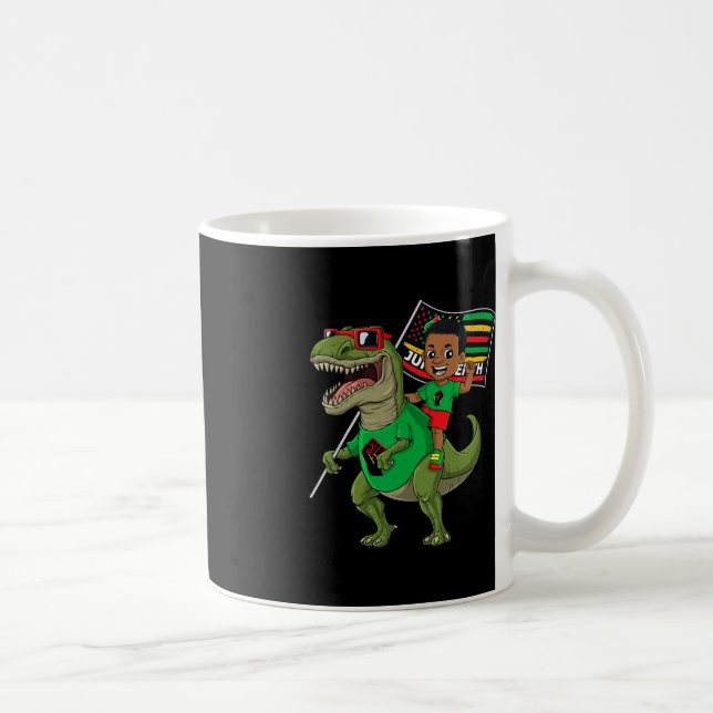 Juneteente Black King Riding T Rex Dino Fun Boys K Kaffeetasse (Rechts)