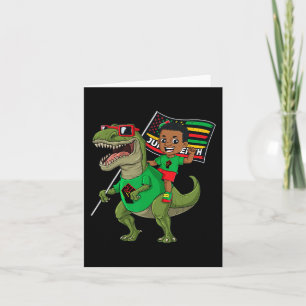 Juneteente Black King Riding T Rex Dino Fun Boys K Karte