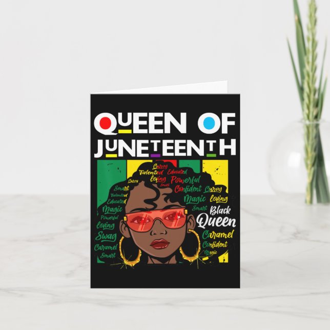Juneteente Black Queen Melanin Girl Magic Sista Wo Karte (Vorderseite)