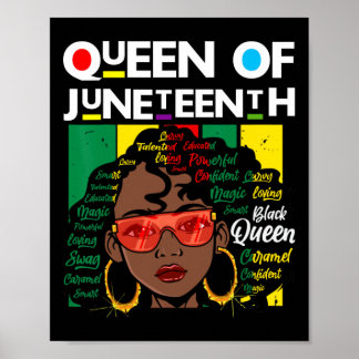 Juneteente Black Queen Melanin Girl Magic Sista Wo Poster