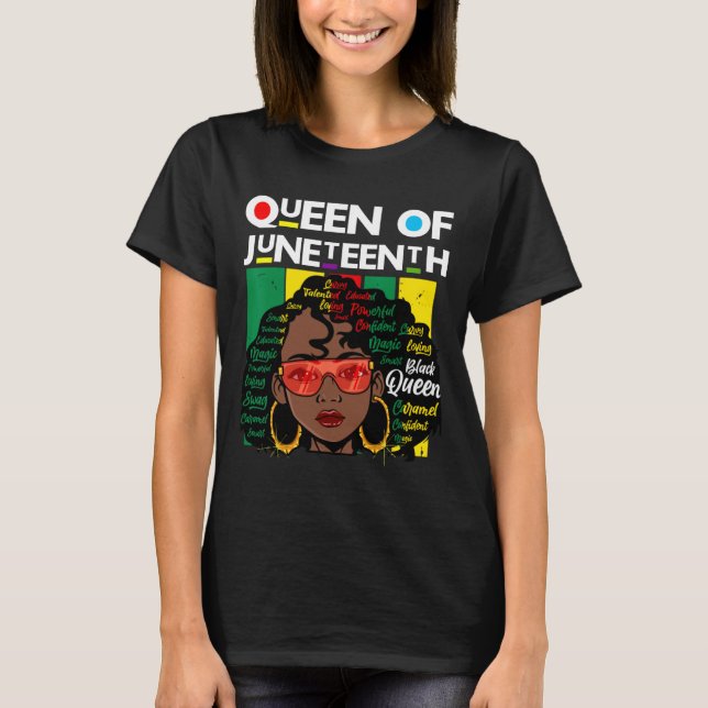 Juneteente Black Queen Melanin Girl Magic Sista Wo T-Shirt (Vorderseite)
