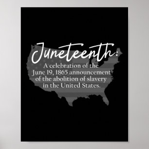 Juneteente Definition Usa Karte American Flag Blac Poster