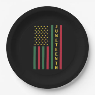 Juneteente Freedom Celebration USA Flag Pappteller