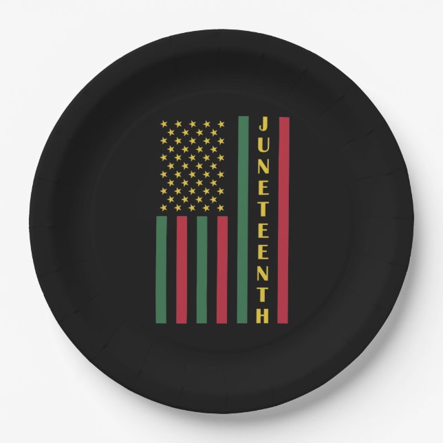 Juneteente Freedom Celebration USA Flag Pappteller (Vorderseite)