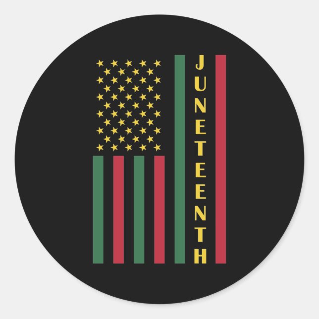 Juneteente Freedom Celebration USA Flag Runder Aufkleber (Vorderseite)