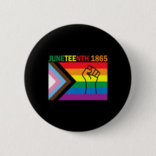 Juneteenth 1865 Faust Regenbogenflagge Gay Pride M Button