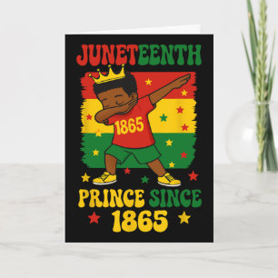 Juneteenth 1865 Groovy Kleiner Junge Dabbing Prinz Karte