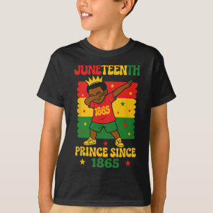 Juneteenth 1865 Groovy Kleiner Junge Dabbing Prinz T-Shirt