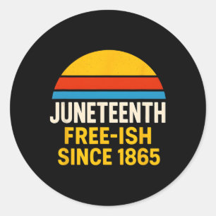 Juneteenth 1865 Retro Sonnenuntergang Schwarze Ges Runder Aufkleber