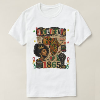 Juneteenth 1865 Schwarze Afro Königin Afrikanische T-Shirt