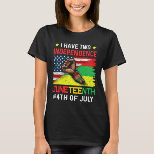 Juneteenth 1865 Schwarze Afroamerikanische Flagge T-Shirt