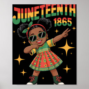 Juneteenth 1865 Schwarze Afroamerikanische Mädchen Poster
