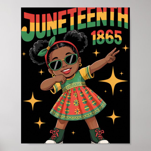 Juneteenth 1865 Schwarze Afroamerikanische Mädchen Poster (Vorne)