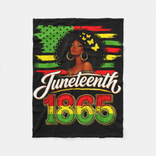 Juneteenth 1865 schwarze Frau amerikanische Flagge Fleecedecke