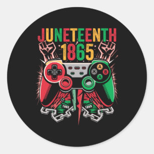 Juneteenth 1865 Videospiel Feiern Sie Juneteenth K Runder Aufkleber