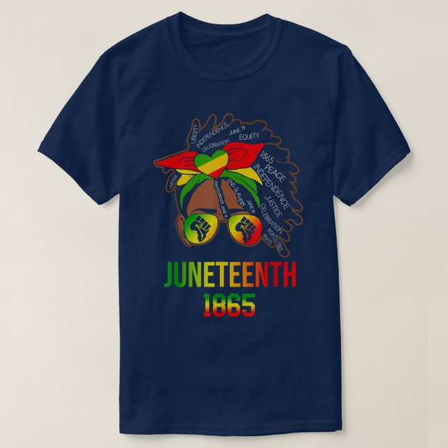 Juneteenth 18 65 African American Power T-Shirt (Design vorne)