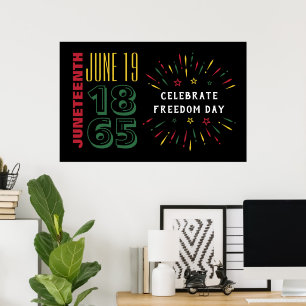 Juneteenth 19. Juni 1865 Schwarze Geschichte Feuer Poster