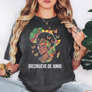 Juneteenth Afrikanische Frau Schmetterlinge T-Shirt