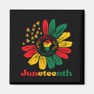 Juneteenth afrikanische Sonnenblumen Fäuste Mädche Magnet