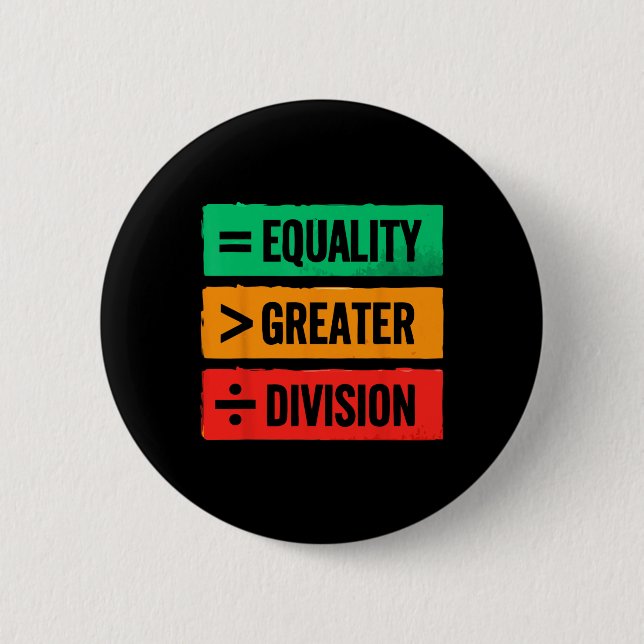 Juneteenth Afro 2025 Gleichheit ist größer als Div Button (Vorderseite)