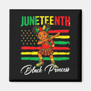 Juneteenth Afro-Mädchen dabbing schwarze Prinzessi Magnet