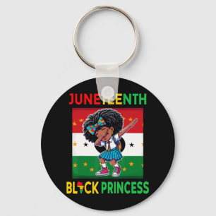 Juneteenth Afro Melanin Dabbing Girl Princess Afri Schlüsselanhänger