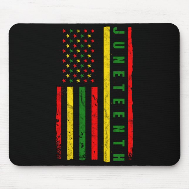 Juneteenth amerikanische Flagge Emanzipation Melan Mousepad (Vorne)