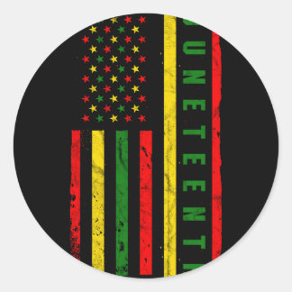 Juneteenth amerikanische Flagge Emanzipation Melan Runder Aufkleber