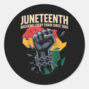 Juneteenth-Befreiung von jeder Kette seit 1865 Vin Runder Aufkleber