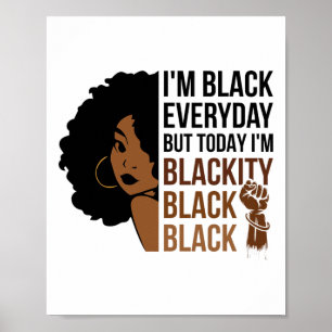 Juneteenth bin ich schwarze schwarze Frau Afro Afr Poster