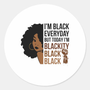 Juneteenth bin ich schwarze schwarze Frau Afro Afr Runder Aufkleber