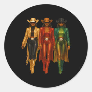 Juneteenth Black History Black Cowgirl Western Wom Runder Aufkleber