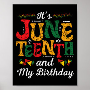 Juneteenth Black History Month Geburtstag 19. Juni Poster