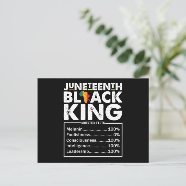 Juneteenth Black King ernährungswissenschaftliche  Postkarte (Stehend Vorderseite)