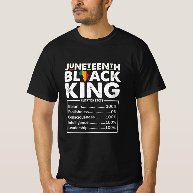 Juneteenth Black King ernährungswissenschaftliche  T-Shirt (Vorderseite)