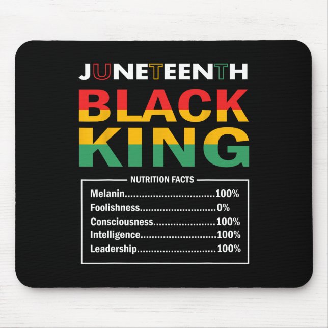 Juneteenth Black King Nährwertangaben Schwarze Ges Mousepad (Vorne)