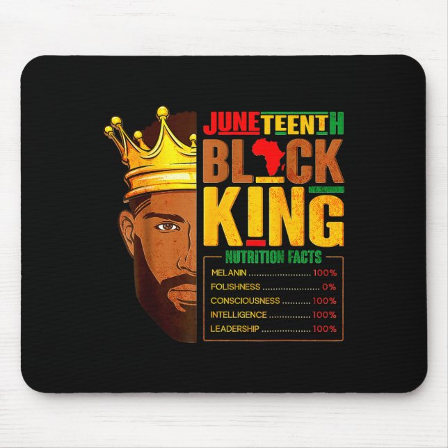 Juneteenth Black King Nährwertangaben Stolz Mousepad (Vorne)