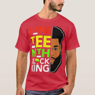 Juneteenth Black King Vater Vater Men Son Boys Mel T-Shirt