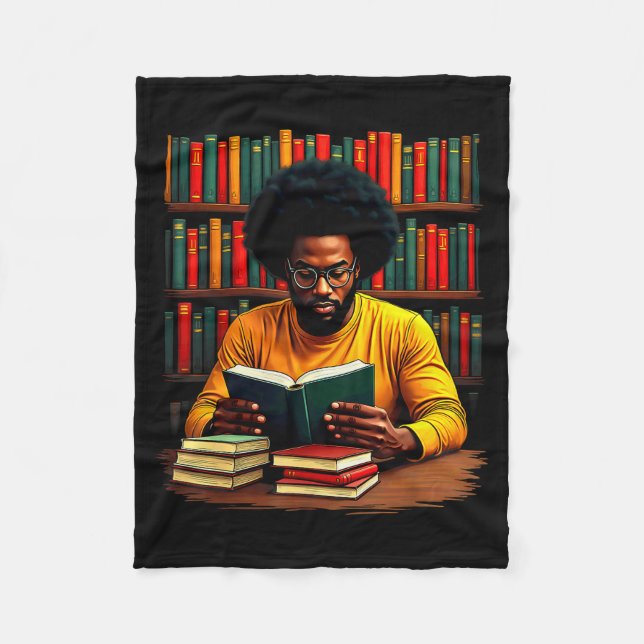 Juneteenth Black Man Reading Books  Fleecedecke (Vorderseite)