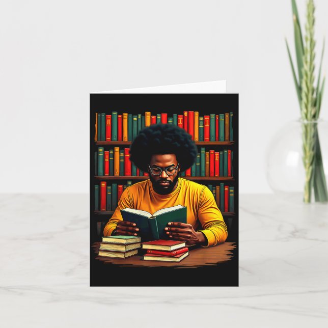 Juneteenth Black Man Reading Books  Karte (Vorderseite)