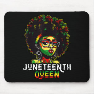 Juneteenth Black Melanin Queen Natural Afro Hair W Mousepad