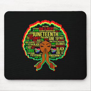 Juneteenth Black Queen Girl Magic Melanin Girl Pow Mousepad