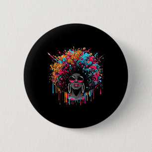 Juneteenth Black Womens Queen Afro African Melanin Button