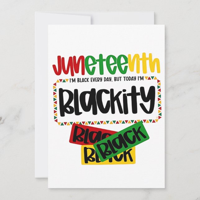 Juneteenth Blackity Black Black Funny Einladung (Vorderseite)