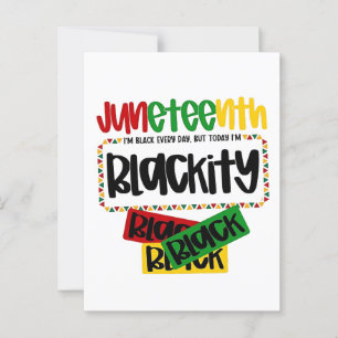 Juneteenth Blackity Black Black Funny Postkarte