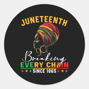 Juneteenth bricht jede Kette seit 1865 Frauen M Runder Aufkleber