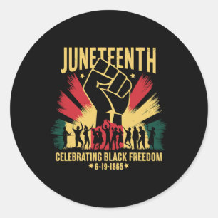 Juneteenth Celebrate Black Freedom Runder Aufkleber
