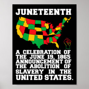 Juneteenth Celebrates Black African American Freed Poster